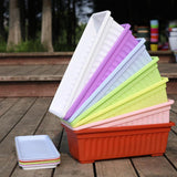 Maxbell Window Box Versatile with Tray Flower Pot for Outside Balcony Indoor Outdoor Purple