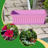 Maxbell Window Box Versatile with Tray Flower Pot for Outside Balcony Indoor Outdoor Purple