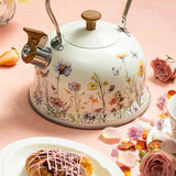 Maxbell Loud Whistle Kettle Floral Pattern Cooker Tea Kettle for Outdoor Camping BBQ
