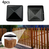 Maxbell 4 Pieces Iron Fence Post Cap Decorative Post Caps Reusable Fence Accessories M