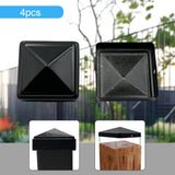 Maxbell 4 Pieces Iron Fence Post Cap Decorative Post Caps Reusable Fence Accessories L