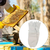 Maxbell Beekeeping Gloves 1 Pair Canvas with Elastic Cuffs Beekeeper Anti Bee Gloves