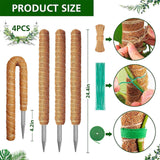 Maxbell Moss Pole for Plants 47inch Palm Bendable for Potted Plants