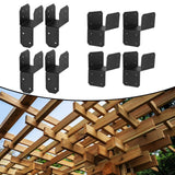 Maxbell 4 Pieces Post Anchor Connector Mending Plate for Furniture Pavilions Pergola 3.8cm