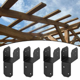 Maxbell 4 Pieces Post Anchor Connector Mending Plate for Furniture Pavilions Pergola 3.8cm