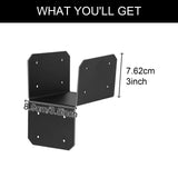 Maxbell 4 Pieces Post Anchor Connector Mending Plate for Furniture Pavilions Pergola 8.9cm