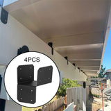 Maxbell 4 Pieces Post Anchor Connector Mending Plate for Furniture Pavilions Pergola 8.9cm