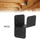 Maxbell 4 Pieces Post Anchor Connector Mending Plate for Furniture Pavilions Pergola 8.9cm