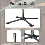 Maxbell Patio Umbrella Stand Foldable Umbrella Holder Base for Backyard Lawn Fishing Black