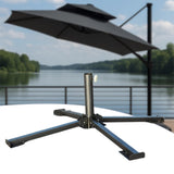 Maxbell Patio Umbrella Stand Foldable Umbrella Holder Base for Backyard Lawn Fishing Black