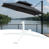 Maxbell Patio Umbrella Stand Foldable Umbrella Holder Base for Backyard Lawn Fishing White