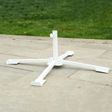 Maxbell Patio Umbrella Stand Foldable Umbrella Holder Base for Backyard Lawn Fishing White