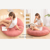 Maxbell Hanging Egg Chair Cushion Round Soft Floor Pillow for Living Room Home Porch Pink