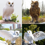Maxbell Owl Statue Decoration Collection Funny Owl Figurine for Home Patio Fireplace Style F
