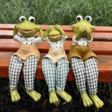 Maxbell 3x Animal Sculptures Desk Housewarming Outdoor Frog Garden Statues Figurines