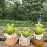 Maxbell 3x Animal Sculptures Desk Housewarming Outdoor Frog Garden Statues Figurines