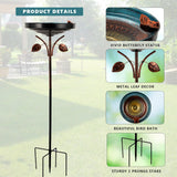 Maxbell Iron Bird Bath for Outdoor Weatherproof Birdfeeder for Lawn Outside Backyard