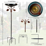 Maxbell Iron Bird Bath for Outdoor Weatherproof Birdfeeder for Lawn Outside Backyard