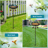 Maxbell Iron Bird Bath for Outdoor Weatherproof Birdfeeder for Lawn Outside Backyard