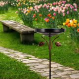 Maxbell Iron Bird Bath for Outdoor Weatherproof Birdfeeder for Lawn Outside Backyard