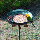 Maxbell Iron Bird Bath for Outdoor Weatherproof Birdfeeder for Lawn Outside Backyard