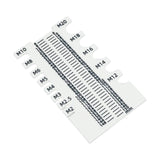 Maxbell Screw Measuring Ruler Thread Size Checker Screw Sorter Thickened Sorter Tool White