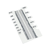Maxbell Screw Measuring Ruler Thread Size Checker Screw Sorter Thickened Sorter Tool White