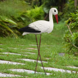 Maxbell Simulated Bird Crane Miniature with Iron Wire Legs Lightweight PE Bird Model