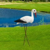 Maxbell Simulated Bird Crane Miniature with Iron Wire Legs Lightweight PE Bird Model