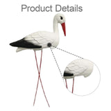 Maxbell Simulated Bird Crane Miniature with Iron Wire Legs Lightweight PE Bird Model
