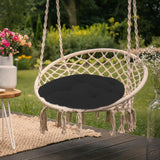 Maxbell Hanging Egg Chair Cushion Decor Rocking Chair Cushion for Sofa Patio Balcony Black