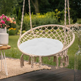 Maxbell Hanging Egg Chair Cushion Decor Rocking Chair Cushion for Sofa Patio Balcony White