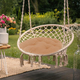 Maxbell Hanging Egg Chair Cushion Decor Rocking Chair Cushion for Sofa Patio Balcony Khaki