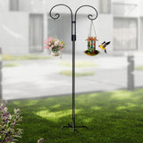 Maxbell Double Shepherds Hook Iron for Hummingbird Feeder Flower Basket Bird Feeders Height 1.6M