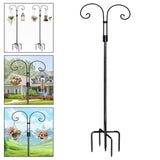 Maxbell Double Shepherds Hook Iron for Hummingbird Feeder Flower Basket Bird Feeders Height 1.6M