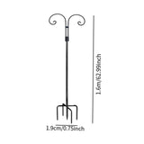 Maxbell Double Shepherds Hook Iron for Hummingbird Feeder Flower Basket Bird Feeders Height 1.6M