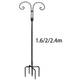 Maxbell Double Shepherds Hook Iron for Hummingbird Feeder Flower Basket Bird Feeders Height 1.6M