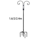 Maxbell Double Shepherds Hook Iron for Hummingbird Feeder Flower Basket Bird Feeders Height 1.6M