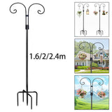 Maxbell Double Shepherds Hook Iron for Hummingbird Feeder Flower Basket Bird Feeders Height 1.6M