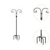 Maxbell Double Shepherds Hook Iron for Hummingbird Feeder Flower Basket Bird Feeders Height 1.6M