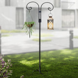 Maxbell Double Shepherds Hook Iron for Hummingbird Feeder Flower Basket Bird Feeders Height 2M