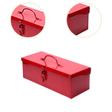 Maxbell Iron Tool Box Small Tool Box Tool Chest Non Slip Handle Portable for Garages