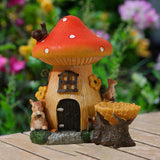 Maxbell Mushroom House Statue Compact DIY Decoration for Courtyard Balcony Flowerpot