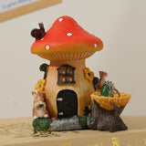 Maxbell Mushroom House Statue Compact DIY Decoration for Courtyard Balcony Flowerpot