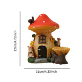 Maxbell Mushroom House Statue Compact DIY Decoration for Courtyard Balcony Flowerpot