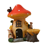 Maxbell Mushroom House Statue Compact DIY Decoration for Courtyard Balcony Flowerpot