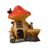 Maxbell Mushroom House Statue Compact DIY Decoration for Courtyard Balcony Flowerpot