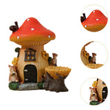 Maxbell Mushroom House Statue Compact DIY Decoration for Courtyard Balcony Flowerpot
