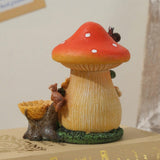 Maxbell Mushroom House Statue Compact DIY Decoration for Courtyard Balcony Flowerpot