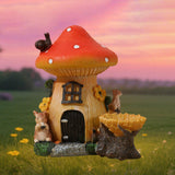 Maxbell Mushroom House Statue Compact DIY Decoration for Courtyard Balcony Flowerpot